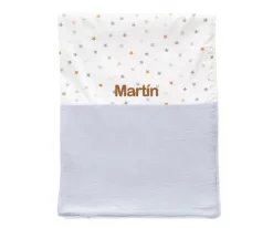 Manta Coralina Little Stars Blue Personalizable