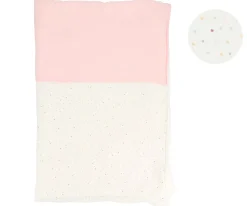 Manta Coralina Rainbow Dots Rosa Personalizable