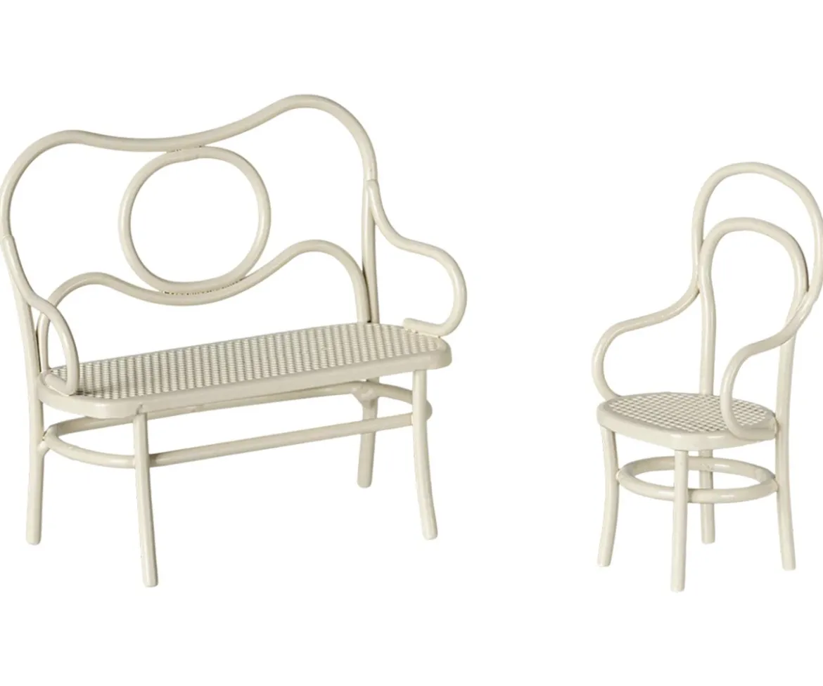 Mesa de Café y Silla Off White