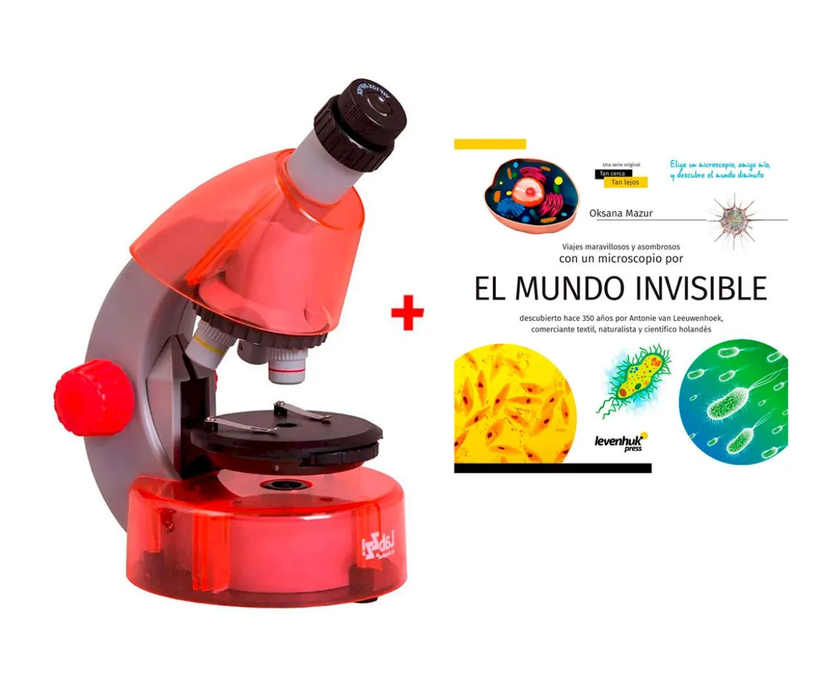 Microscopio Levenhuk LabZZ M101 Naranja + Libro Educativo