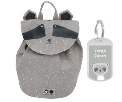 Mini Mochila Mr. Racoon con Llavero Personalizado