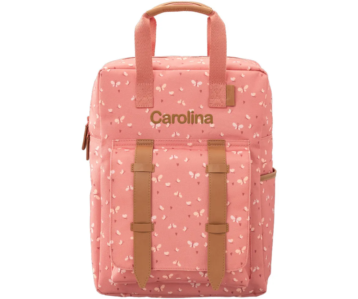 Mochila Colegio Fresk Grande Mariposas Personalizable