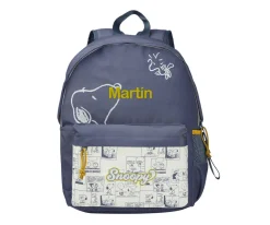 Mochila Escolar Adaptable a Carro Snoopy Personalizable