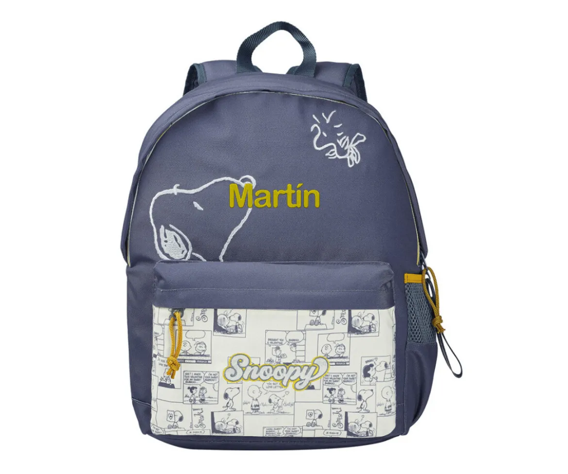 Mochila Escolar Adaptable a Carro Snoopy Personalizable