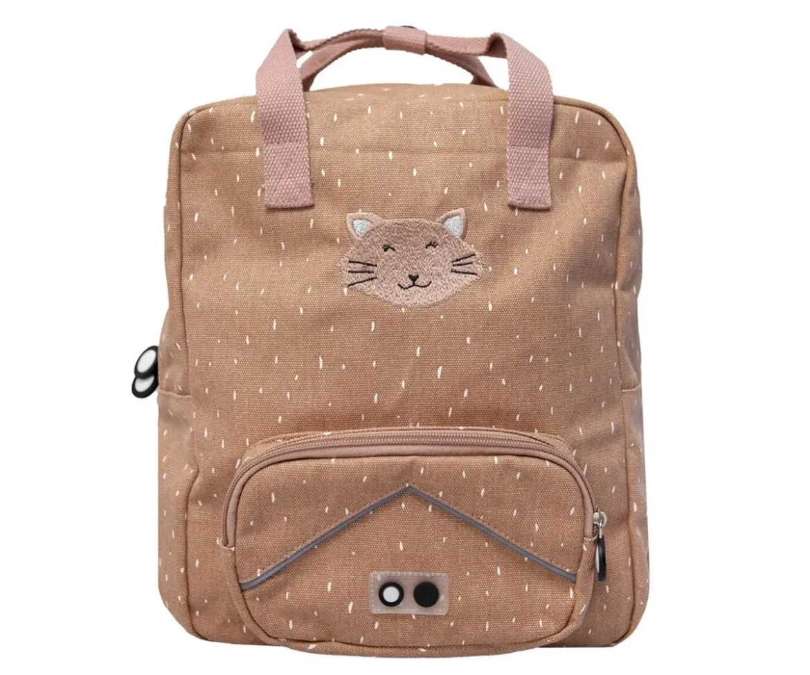 Mochila Escolar Grande Mr. Cat con Llavero Personalizado