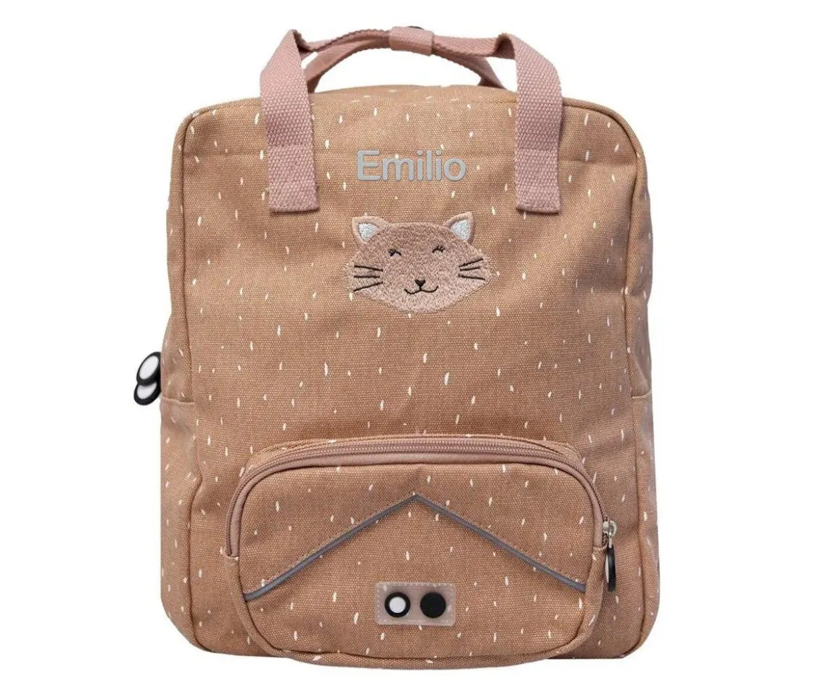 Mochila Escolar Grande Mr. Cat con Llavero Personalizado