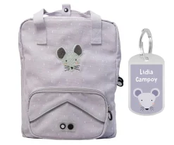 Mochila Escolar Grande Mrs. Mouse con Llavero Personalizado