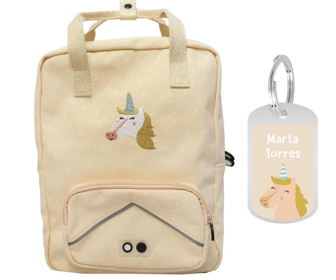 Mochila Escolar Grande Mrs. Unicorn con Llavero Personalizado