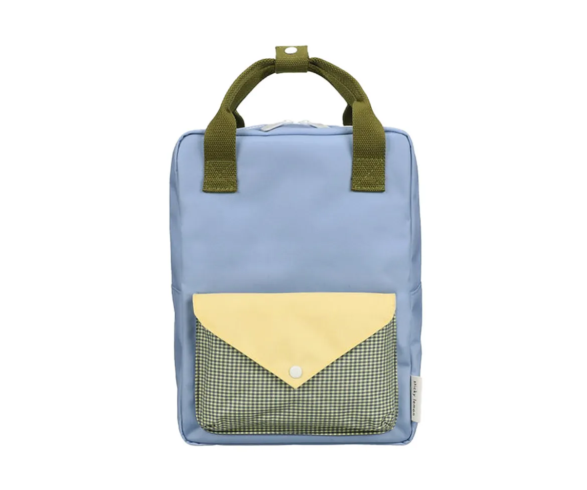 Mochila Escolar Mediana Personalizable Envelope Cloud Blue