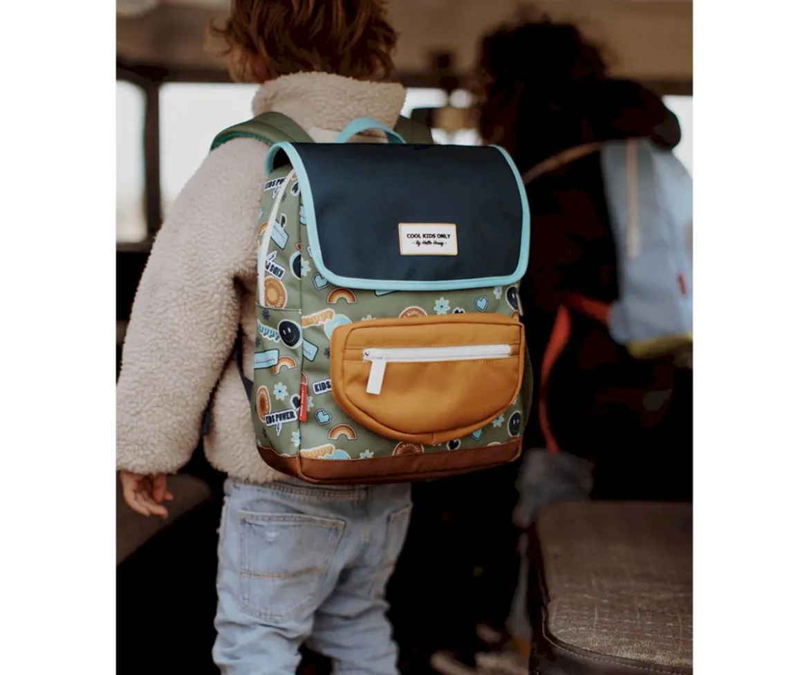 Mochila Escolar Solapa Smiley Personalizable