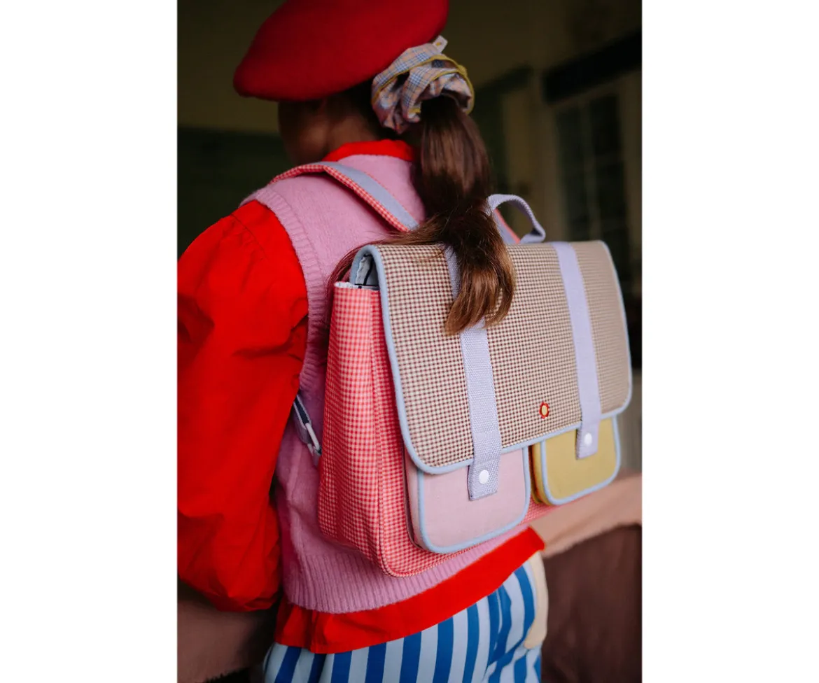 Mochila Escolar Sticky Lemon Gingham Flower Rose