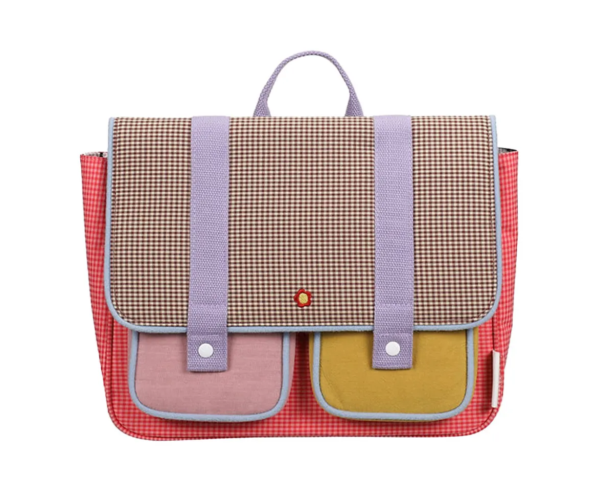 Mochila Escolar Sticky Lemon Gingham Flower Rose