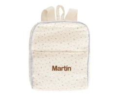 Mochila Flor Azul Personalizable