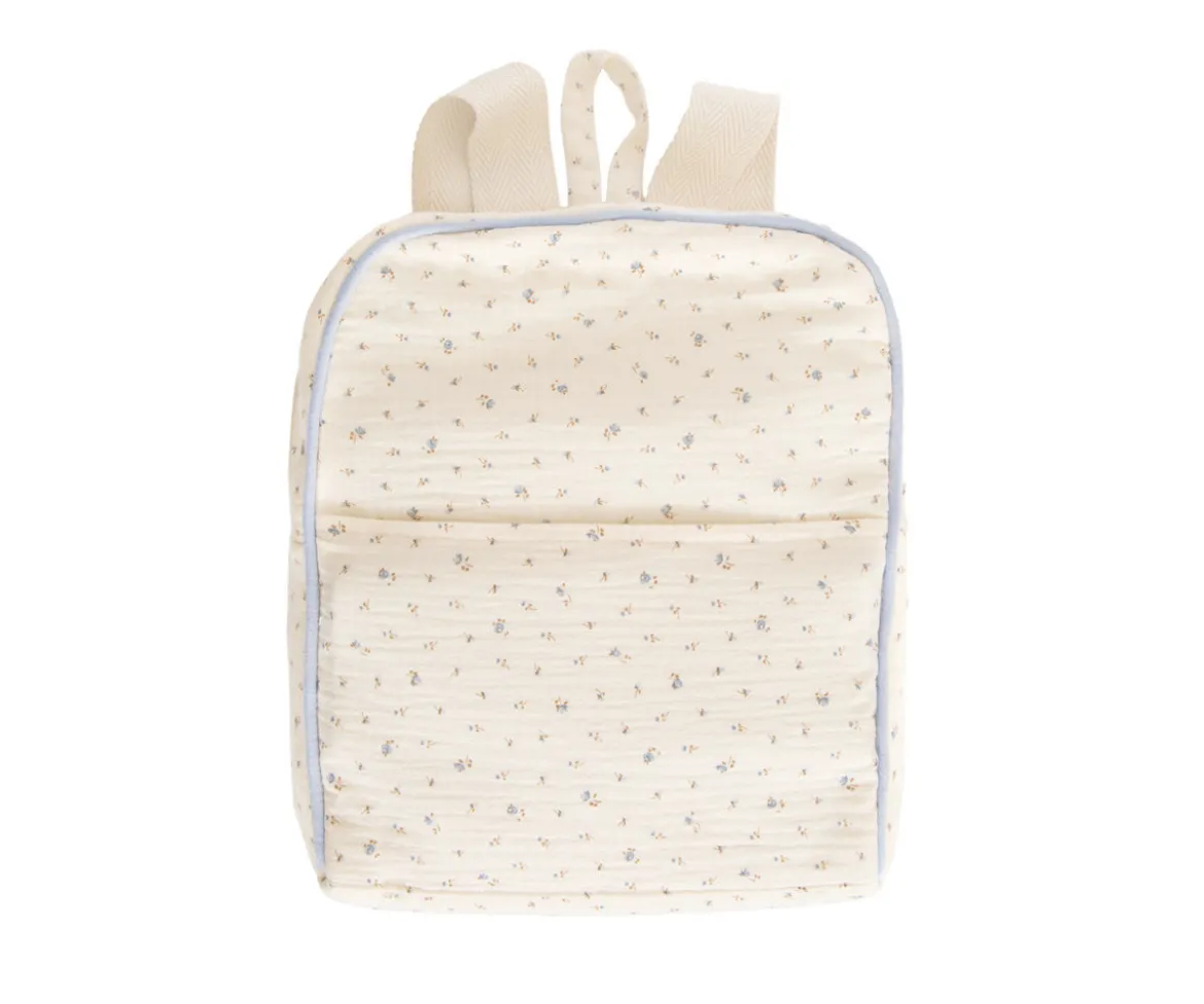Mochila Flor Azul Personalizable