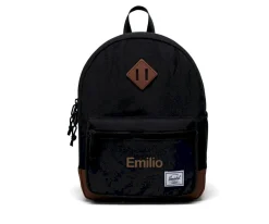 Mochila Herschel Heritage Kids Black Saddle Brown Personalizable