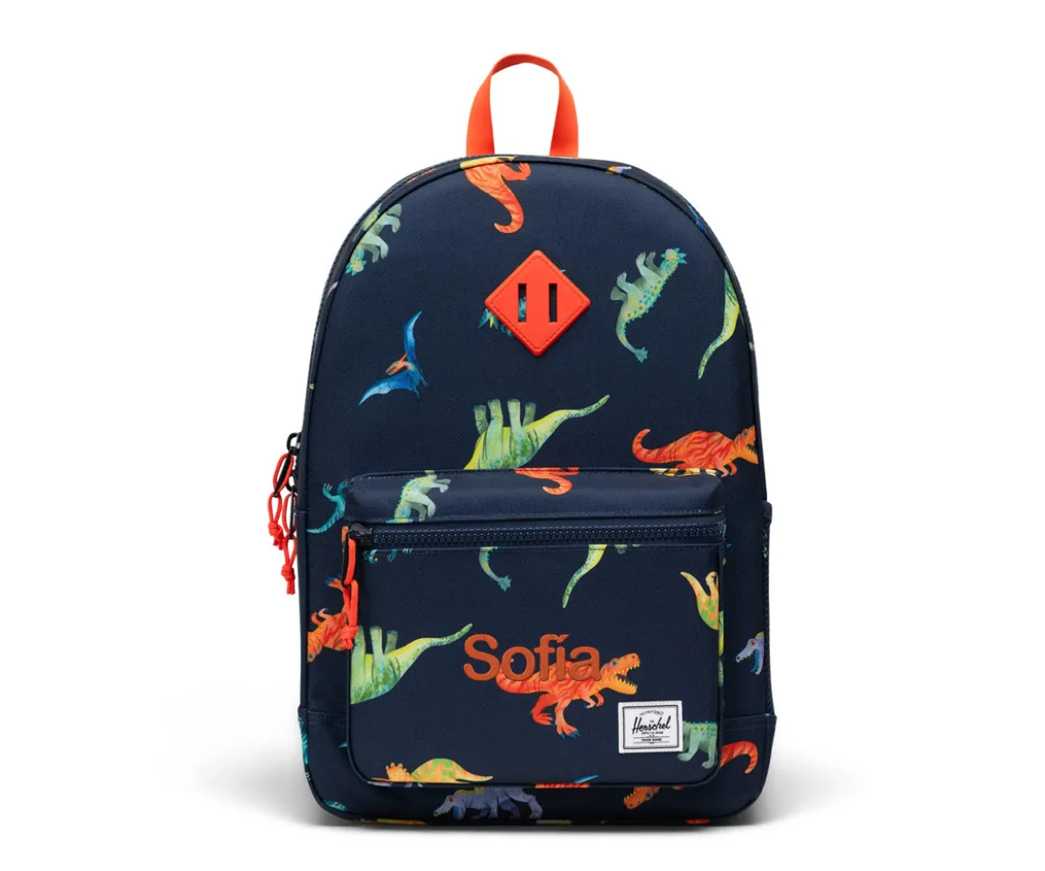 Mochila Herschel Heritage Youth Personalizable Dinos Darkest Navy