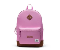 Mochila Herschel Heritage Youth Personalizable Opera Mauve Saddle Brown
