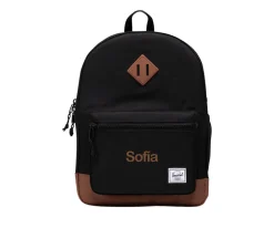 Mochila Herschel New Heritage Kids Personalizable Black Saddle Brown