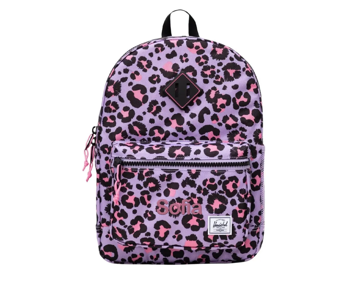 Mochila Herschel New Heritage Kids Personalizable Leopard Sachet Pink