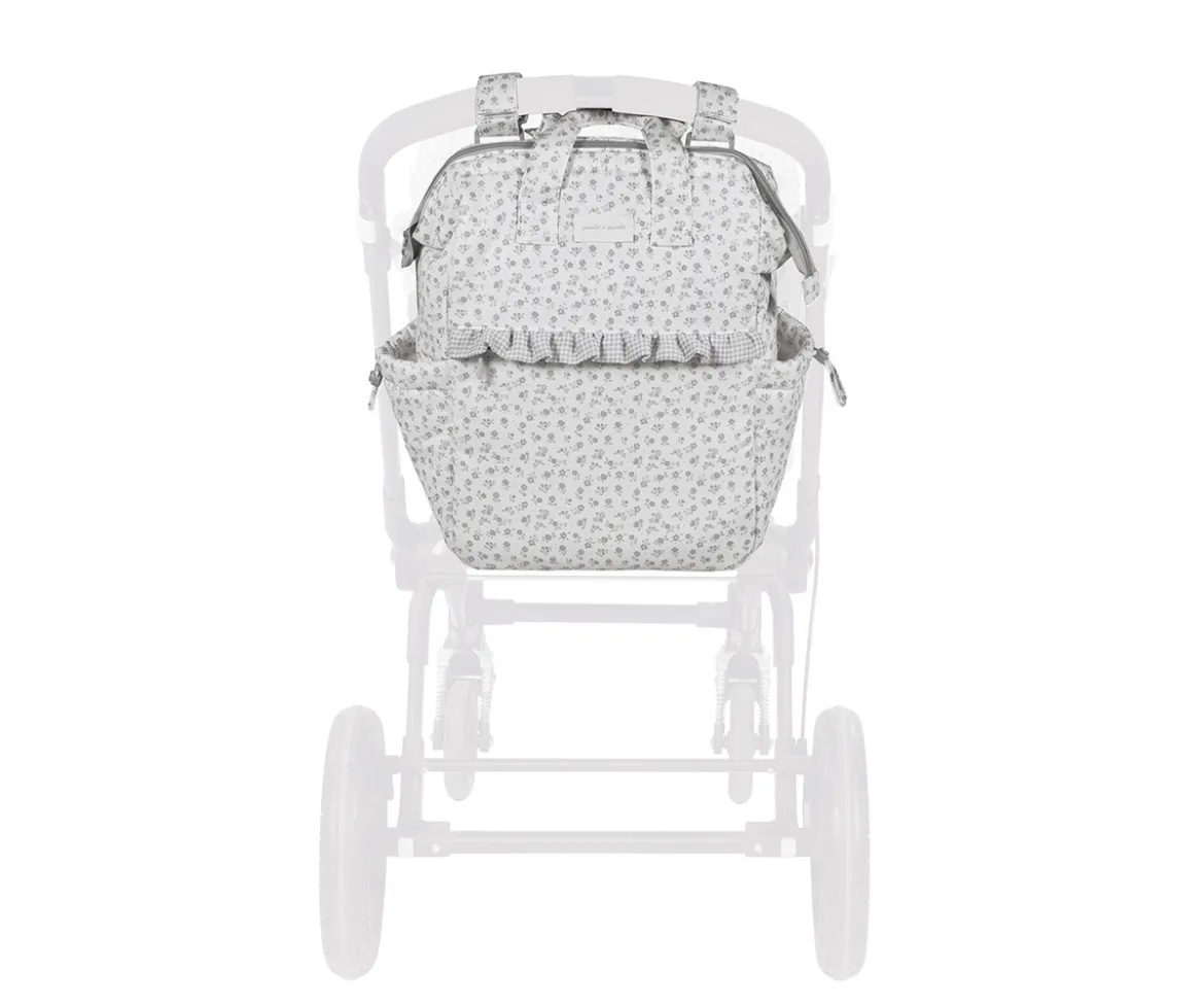 Mochila Little Bloom Flor Gris