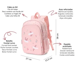 Mochila Mediana Blossom Birds + Llavero Personalizable