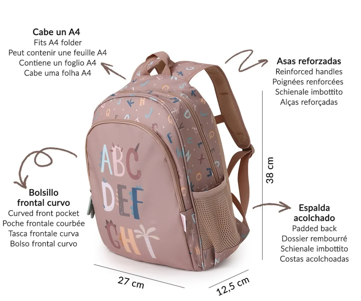 Mochila Mediana Funny Letters + Llavero Personalizable