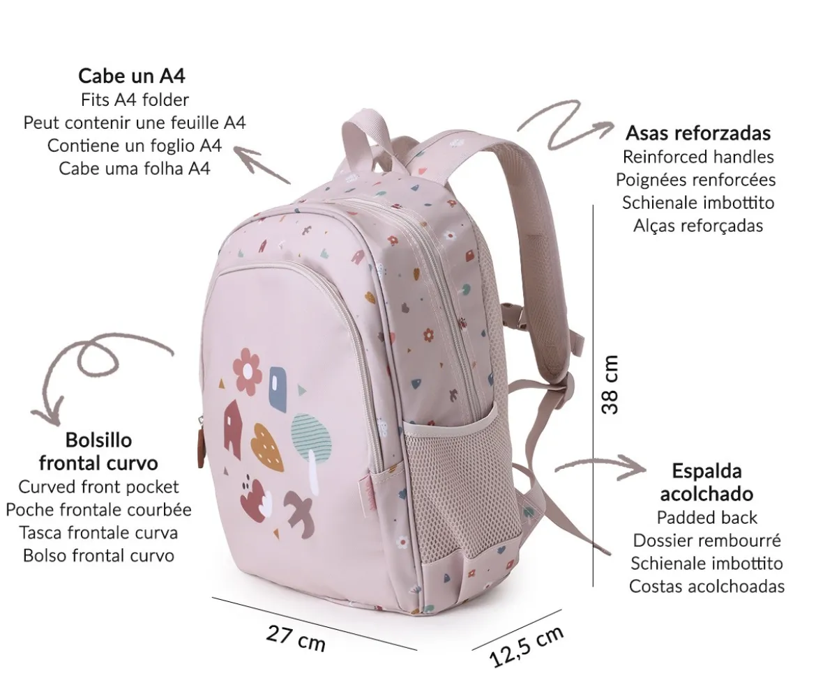 Mochila Mediana Geometric Nature + Llavero Personalizable