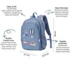 Mochila Mediana Planes + Llavero Personalizable