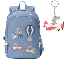 Mochila Mediana Planes + Llavero Personalizable