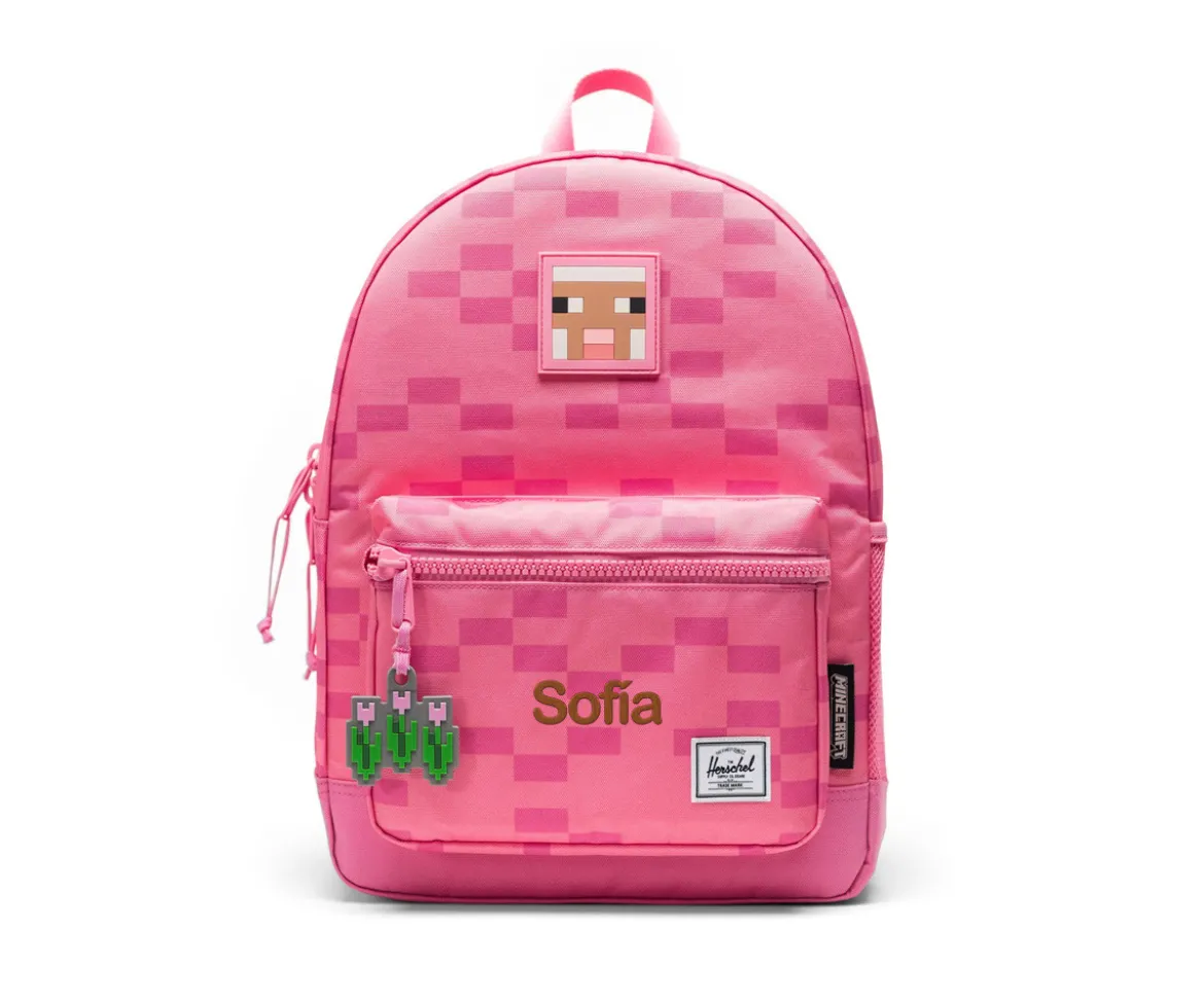 Mochila Minecraft Herschel New Heritage Kids Personalizable Pink Sheep