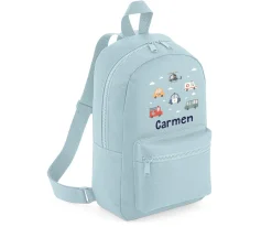 Mochila Mini Fashion Azul Personalizada City Cars