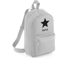 Mochila Mini Fashion Gris Claro Personalizada Estrella