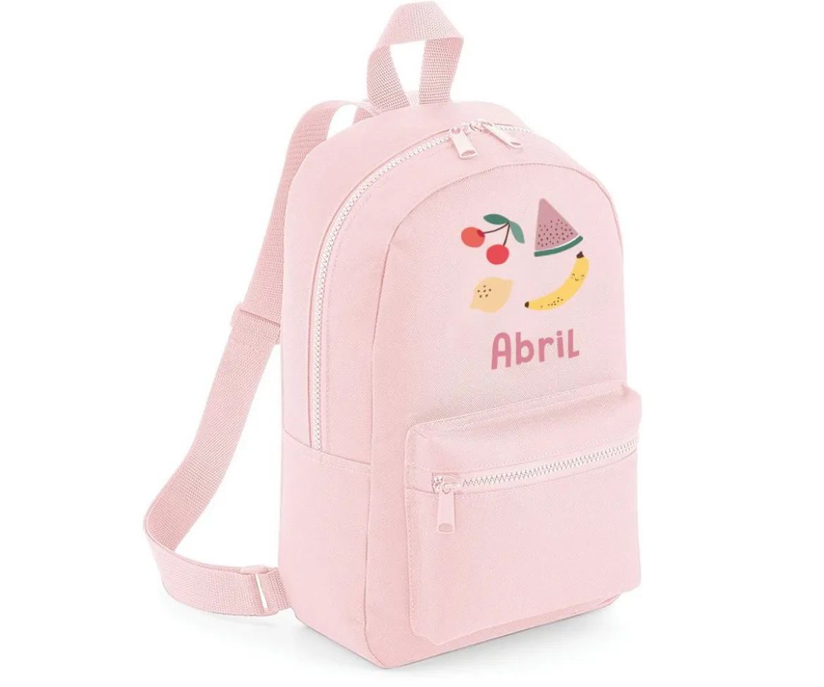Mochila Mini Fashion Rosa Personalizada Fruits