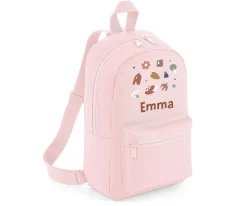 Mochila Mini Fashion Rosa Personalizada Geometric Nature