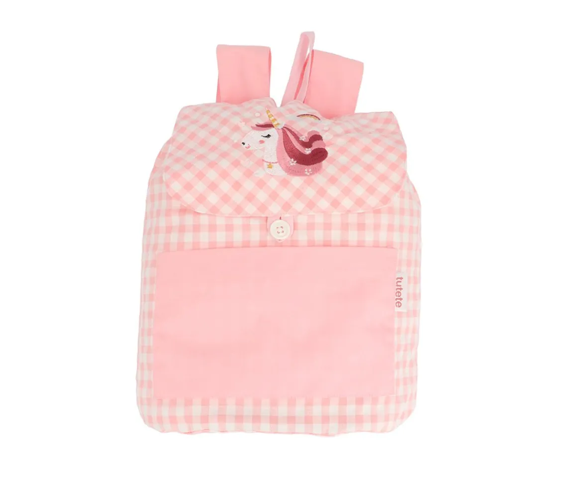 Mochila Pequeña Vichy Magical Unicorn Personalizable