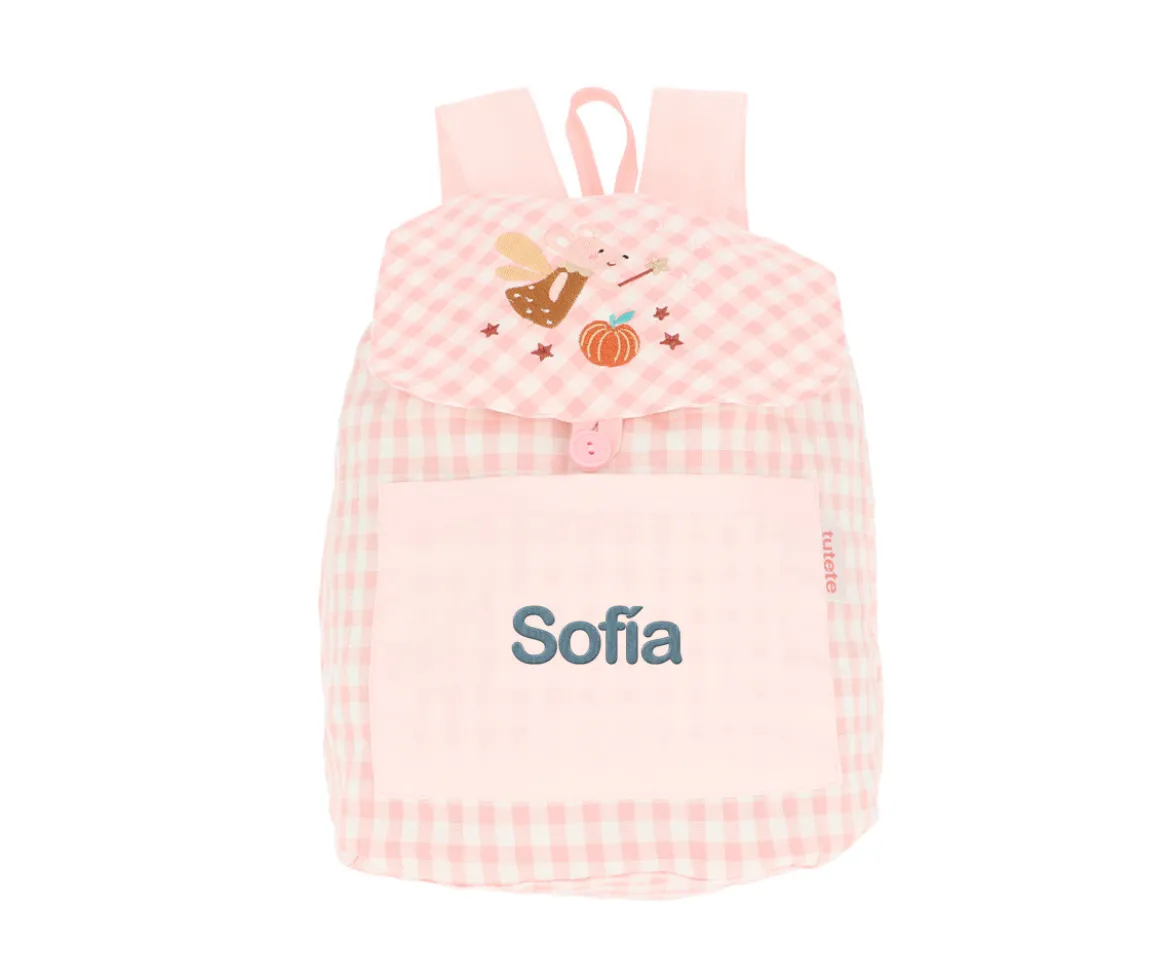 Mochila Pequeña Vichy Mouse Fairies Personalizable