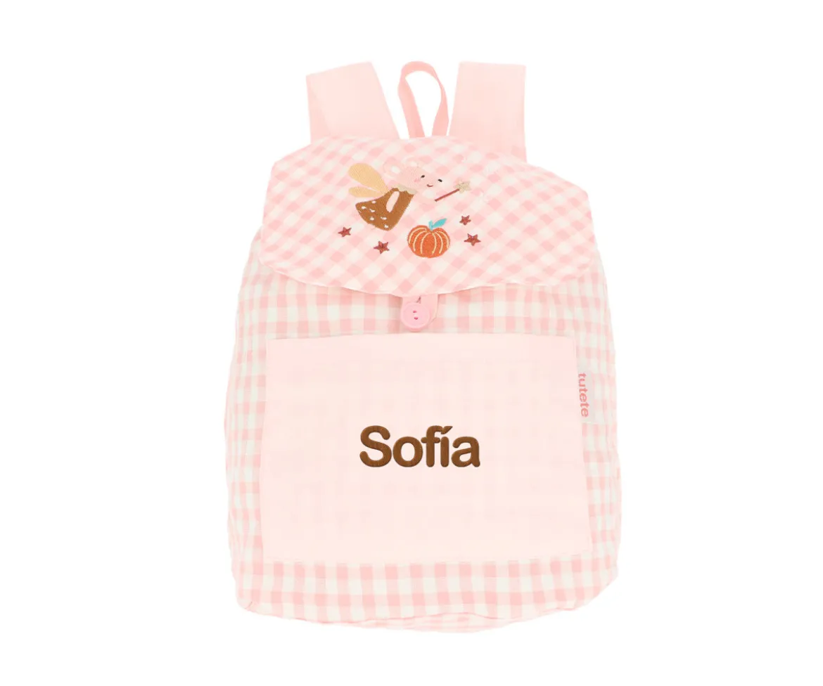 Mochila Pequeña Vichy Mouse Fairies Personalizable