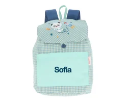 Mochila Pequeña Vichy Pandas in Space Personalizable
