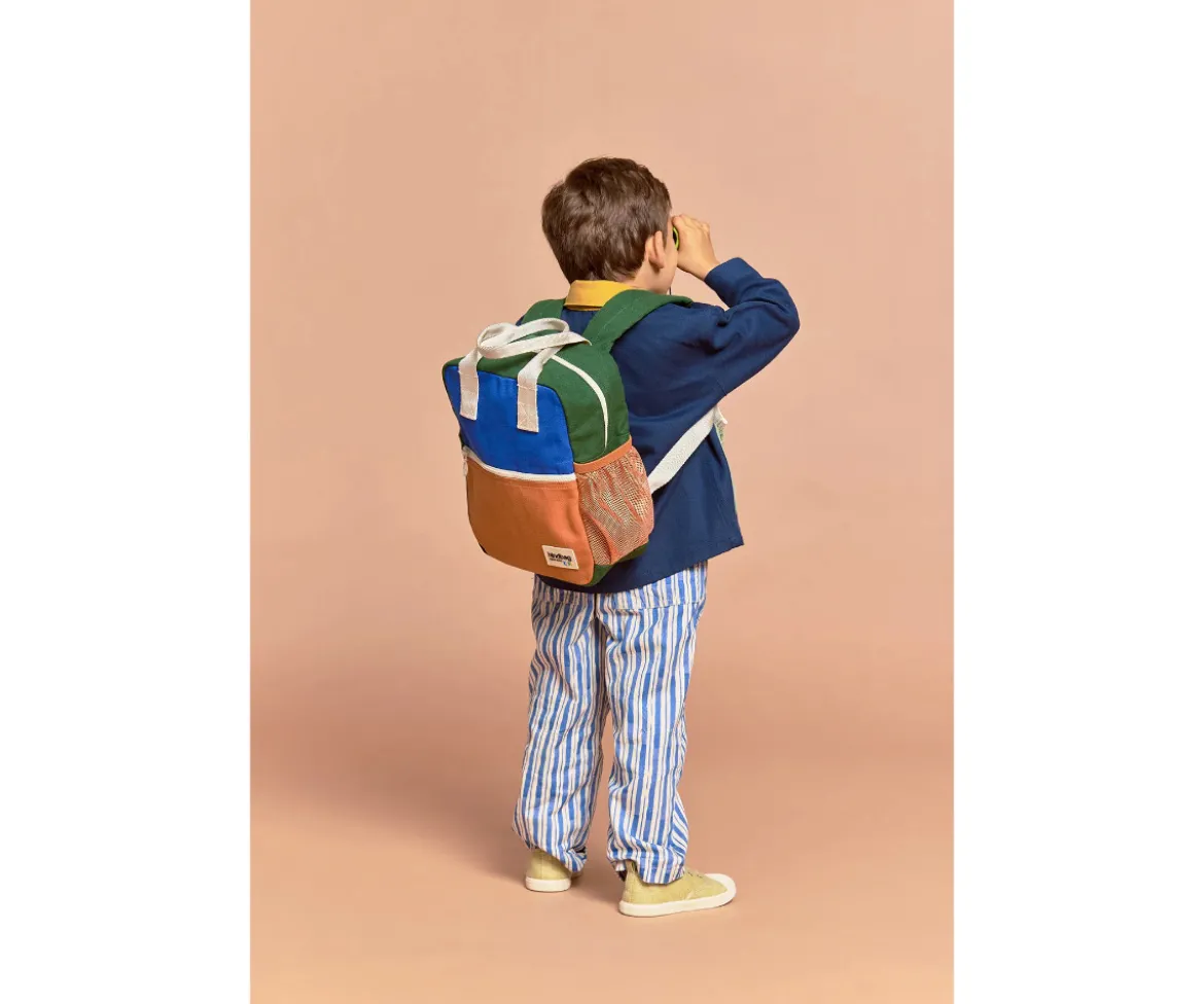 Mochila Preescolar Arthur Tricolor Azul Eléctrico Personalizable