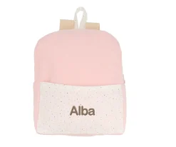 Mochila Rainbow Dots Rosa Personalizable