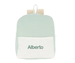Mochila Rainbow Dots Verde Personalizable