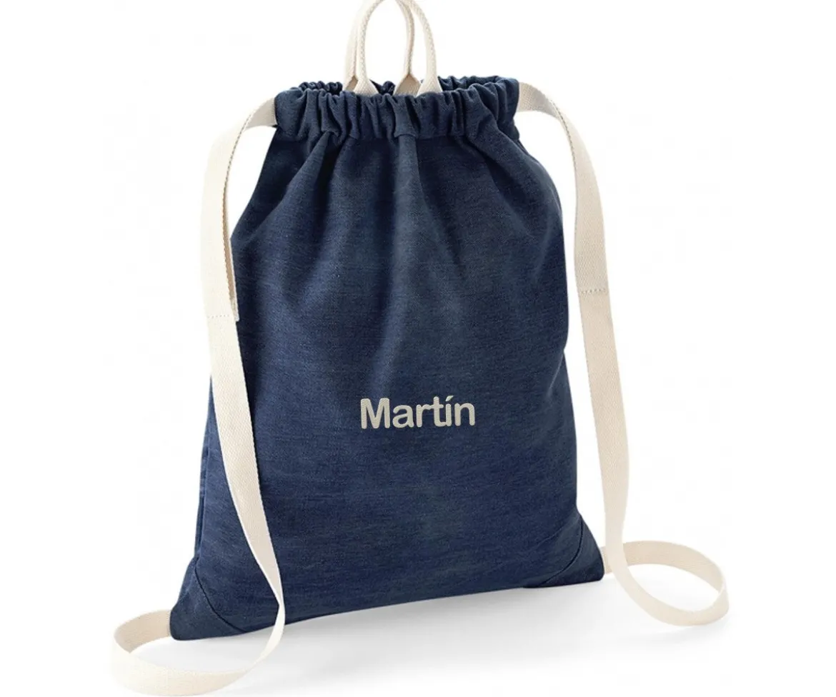 Mochila Saco Denim Blue Personalizable