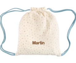 Mochila Saco Flor Azul Personalizable