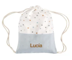 Mochila Saco Little Stars Blue Personalizable