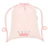 Mochila Saco Personalizada Piqué Corona Rosa