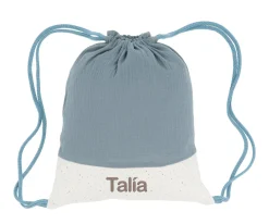 Mochila Saco Rainbow Dots Azul Personalizable