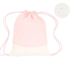 Mochila Saco Rainbow Dots Rosa Personalizable