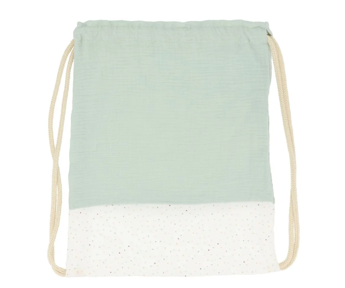 Mochila Saco Rainbow Dots Verde Personalizable