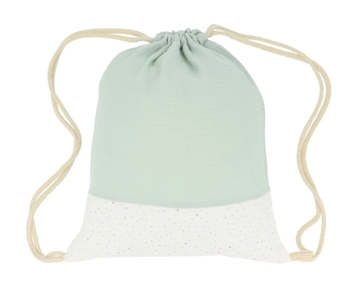 Mochila Saco Rainbow Dots Verde Personalizable