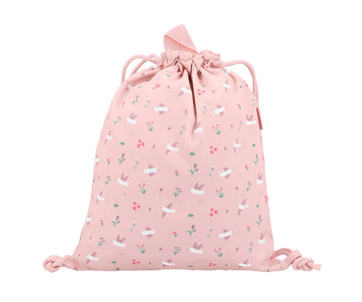 Mochila Saco Tela Blossom Birds Personalizable